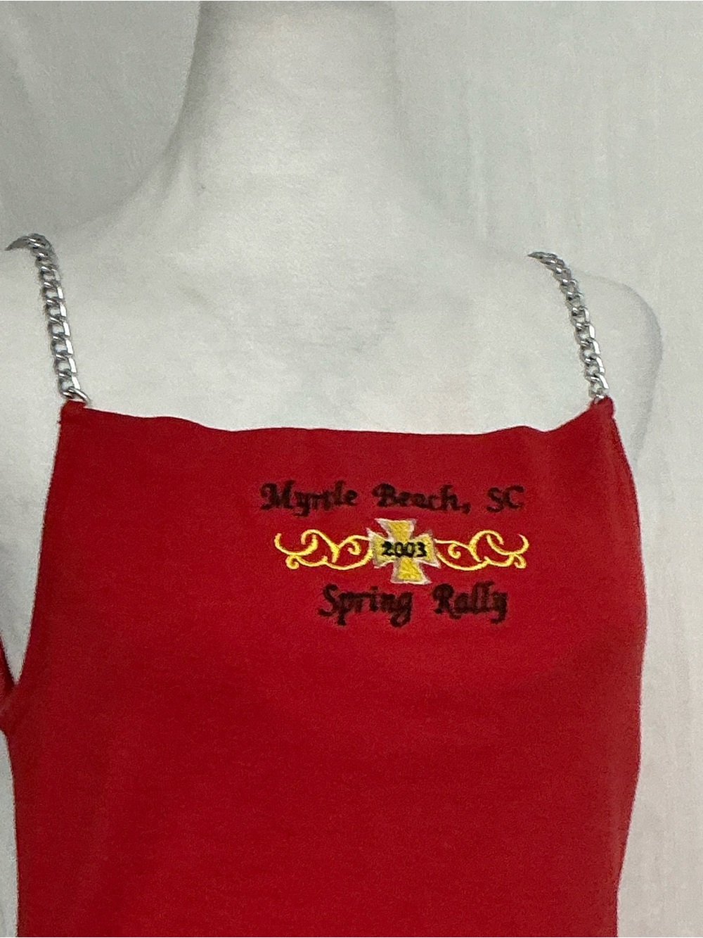 Red Myrtle Beach Spring Rally Chain-Strap Tank Top - Picture 3 of 9